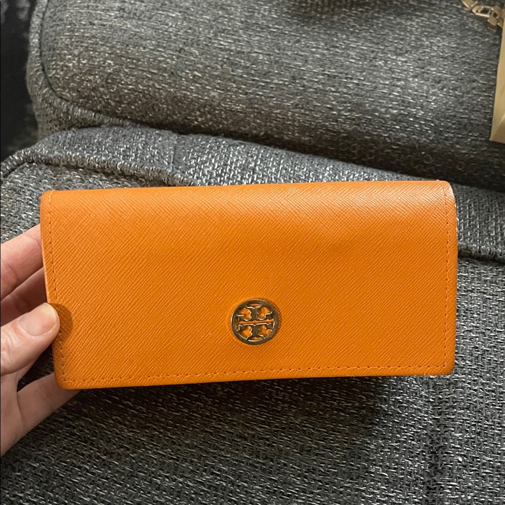 Tory Burch Vibrant Orange sunglasses case and dust bag